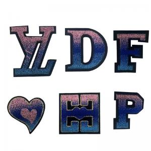 custom alphabet and heart embroidery patches iron on for hats